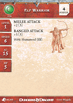Elf Warrior Skirmish Card