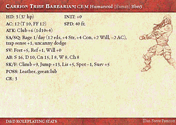Carrion Tribe Barbarian RPG Card