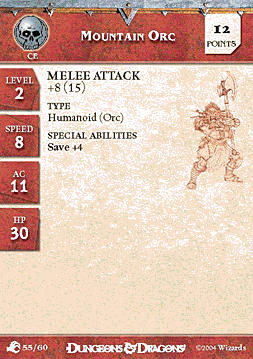 Mountain Orc Skirmish Card