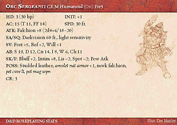 Orc Sergeant RPG Card
