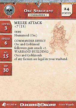 Orc Sergeant Skirmish Card