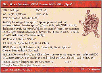 Orc Wolf Shaman RPG Card