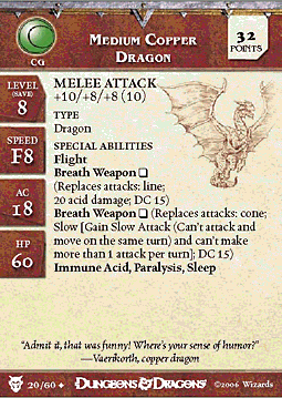 Medium Copper Dragon Skirmish Card