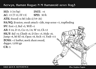 Kerwyn, Human Rogue RPG Card