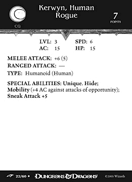 Kerwyn, Human Rogue Skirmish Card