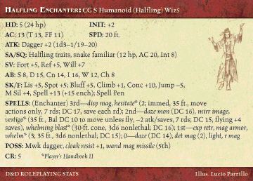 Halfling Enchanter RPG Card