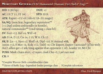 Mercenary General RPG Card