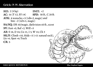 Grick RPG Card