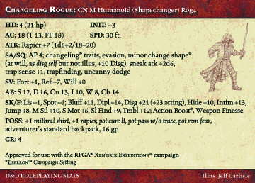 Changeling Rogue RPG Card