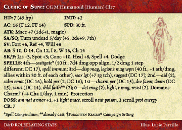 Cleric of Sune RPG Card