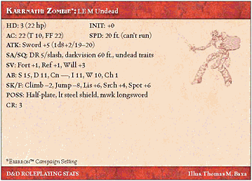 D/&D Miniatures War Drums KARRNATHI ZOMBIE #34